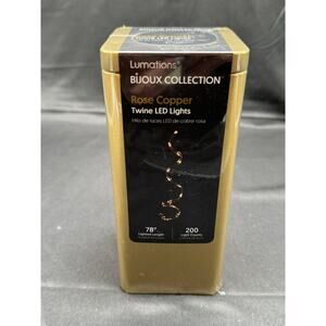 Lumations 200 Twine LED 78” Rose Copper Warm White Lights Battery Powered NIB